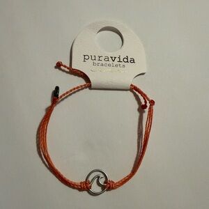 Pura Vida Orange Wave Charm Bracelet with Silver Accent